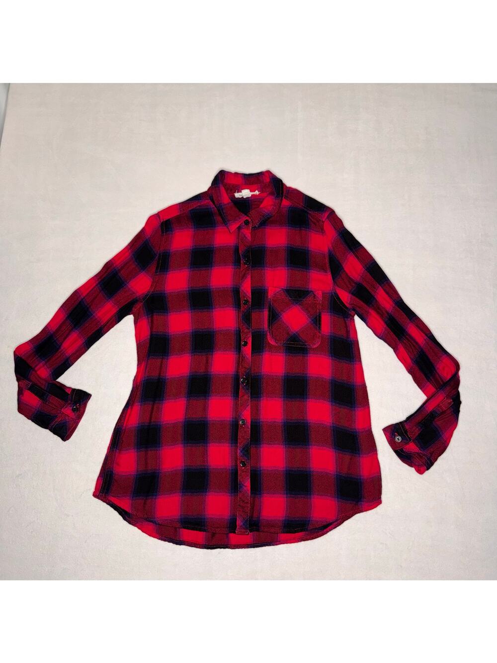 Pink & Black Plaid Casual Woman Long Sleeve